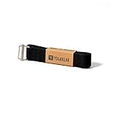 YOGAKLAR Yogagurt aus Baumwolle mit rutschfestem Metallverschluss – 250 x 3,8 cm breiter und Stabiler Yogagurt aus nachhaltigen und umweltbewussten Materialien für Yoga, Pilates und Dehnübungen