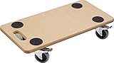 Metafranc Transportroller 590 x 290 mm - 200 kg Tragkraft - MDF-Platte - TPE-Räder / Möbelroller mit Bremse / Transporthilfe für Umzug / Rollwagen für Möbel-Transport / Kistenroller aus Holz / 821390 Natur