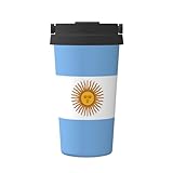 UFhgjjb Isolierter Kaffeebecher mit argentinischer Flagge, 500 ml, doppellagiger Reisebecher für Auto, Büro, Zuhause, Teebecher