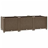 vidaXL Hochbeet Pflanzkasten Pflanzbeet Gemüsebeet Blumenbeet Blumenkasten Frühbeet Gartenbeet Blumenkübel Pflanzkübel 120x40x38cm Polypropylen Braun