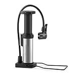 Fahrradpumpe, Fahrrad-Standpumpe mit Abnehmbarer Fußpresse aus Aluminiumlegierung für Ball (Silber)