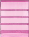 Transparente Bistrogardine Raffoptik mit Stangendurchzug in Voile, schlicht und modern in vielen erhältlich (80 x 110 cm/pink - Fuchsia)