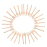 Healvian 100 Stk Kleine Einweggabel Einfache Gabeln Eis Snack-gabeln Camping-utensil Fruchtgabel Salatgabeln Küchengeschirr Hölzernes Utensil Mischgabeln Pudding-picks Holz Beige