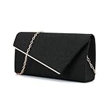 TOFBS Damen Clutch Kettentasche Elegant Umschlagtasche Tasche Abendtasche Crossbody Klein Handtasche Für Hochzeit Party Bankett Feiertage Brauttasche Schwarz
