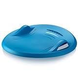 Plastkon Gizmo Riders Schneerutscher für Kinder, 60 cm - Schneeteller aus hochwertigem Kunststoff - Runder Schlittenteller mit Bremse - Kinder Tellerrutscher mit ergonomischen Griffen (Blau)