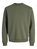 JACK & JONES Herren JJEBRADLEY Sweat Crew Langarm Sweater, Dusty Olive, XL