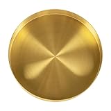 fennnds Tablett aus Edelstahl Goldenes Rundes Serviertablett Ø 22CM Dekoteller und Dekotablett Make up Organizer Tablett Metall Servierplatten für Bar, Küche, Esstische, Badezimmer und Couchtische
