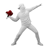 Banksy Figur Skulptur, Blumenwerfer Ornament, Home Store Tischdekoration Geschenk für Desktop Graffiti, Street Art, Urban Art und Po-p Art Sammler und Enthusiasten,21,5 cm