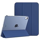 MoKo Hülle für iPad (A16) 11. Generation 11 Zoll 2025, iPad 10. Generation 10,9 Zoll 2022, Schlanke Stand Schutzhülle mit Hart PC Transparent Rückseite, Unterstützt Touch ID, Marineblau