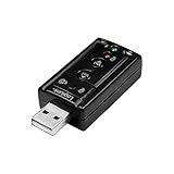 LogiLink USB Soundkarte mit Virtual 7.1 Soundeffekt, Lautsprecher/Mikrofon/Headset/IP Telefon mit dem PC Verbinden