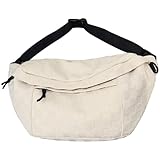 Sling-Beutel für Männer Frauen karierte mehrfacher Sling-Beutel 20x3x9-Zoll-Leinwand Crossbody-Tasche mit verstellbarem Riemen Reißverschluss Abschlussbeutel zum Einkaufen, Reisen, Außen- und weißer