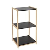 Tendance - Bambusmöbel 3 Regale MDF schwarz - Bambus schwarz