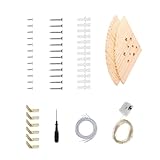 NVOQILIN Kinderzimmer Wandbehang Stofftier Garten Organizer mit verstellbarem Holzdesign LED-Licht Stofftier Aufbewahrungskäfig Kinderzimmer Aufbewahrung