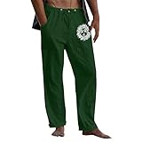 Generisch Hose Leinenhose Herren Strandhose Herren Herrenhose Schwarz Stoff Stretch Elegant Sommerhose Herren Lang