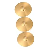 BESPORTBLE 3 Stück Messing Crash Ride Becken für Schlagzeug Anfänger und Profis Robustes Percussion Instrument mit Hoher Härte Vielseitig Einsetzbar Traditionelles Finish für Drum und
