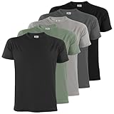 ALPIDEX Herren T-Shirts 5er Set Rundhals einfarbig S M L XL XXL 3XL 4XL 5XL, Größe:XL, Farbe:Storm