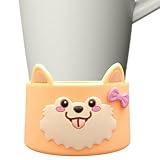 Fuuxtci Silikon Kaffeebecher Hülsen | Silikon Cartoon Tier Flaschen Hülsen,Isolierhalterungen Für Glasflaschen,Für Tee Café Reise Zuhause Heiße Und Kalte Getränke