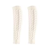 Longlegs Stulpen Weiß,Stulpen Damen,Stulpen,Long Legs Stulpen,jeden Tag,Stulpen Damen aus Baumwolle,Weiche Winter Stulpen Damen in Zopfmuster,Elastische Beinhandschuhe,für Tanzen,Sport,Gym,Bergtouren