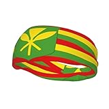 Phayah Schweißbänder mit hawaiianischem Flaggenmuster, für Workout, Sport, absorbierendes Stirnband, breit, für Basketball, Fußball, Radfahren, Laufen, Yoga