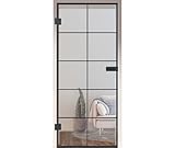 HORI Loft Glastür aus ESG-Sicherheitsglas: Modernes quadratisches Design Glastür Innentür für Wohnräume als stilvoller Raumteiler oder Raumtrenner – Unsere hochwertige Tür aus Klarglas 1972 x 834