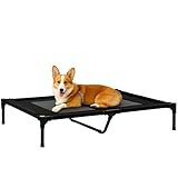 PawHut Hundeliege, Outdoor Hundesofa, Haustierbett, Schlafplatz, Katzenbett, Hundebett, 92 x 76 x 18 cm, Schwarz