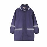 duxyoz Kinder-Regenmäntel, tragbar, leicht, Regenponcho für Kleinkinder, Baby, Jungen, Mädchen, mit Kapuze, wasserdicht, winddicht, Sturmjacke, wiederverwendbar, Outdoor-Camping, 01 Marineblau, 3
