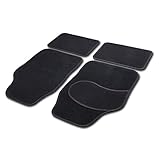 Cartrend 10598 Cartrend Universal Textilmatte Basic Teppich Matten Stoffmatten Autoteppiche Fussmatten Auto 4-teilig, mit schwarzem Hochglanzgarn