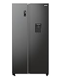 Gorenje NRR 9185 EABXLWD Side by Side Kühl-Gefrierkombination, Made in Europe, EEK E, NoFrostPlus, Inverter-Kompressor, Crisp Zone, ConvertActive Zone, FastFreeze, 178,6 cm, schwarz