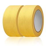 jwtyu Malerkrepp 2 Rollen Jede Rolle 5 cm × 50 m Goldenes Kreppband Geeignet für Malerarbeiten Renovierungen Lackierungen und Bastelarbeiten als Malerband