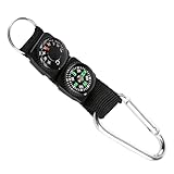 Kompass Schlüsselanhänger Mit Thermometer Multifunktionales Outdoor-Navigationswerkzeug Karabiner Schlüsselanhänger Für Wanderungen Camping Praktischer Kompass Anhänger Für Abenteuer