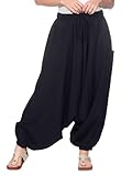 Kunst und Magie Orientalische Haremshose one Size in vielen Farben, Farbe:Black/Schwarz