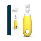 KITCHENDAO Zestenreißer Zitronenschäler und Orangenschäle Citrus Peeling Tool aus Edelstah- Ultra Sharp Lemon Zester - Soft-Touch-Griff Citrus Peeler - Spülmaschinenfest Gelb