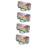 Alipis 4 Sätze Digitaler Spiegelwecker Lauter Alarm Timer Digitaluhr Uhr Uhren Wecker Am Bett Funkwanduhr Digitaler Wecker Multi Led Alarm Anzeige Led-wecker Alarmlicht Black Plastik