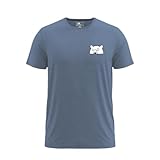 FORSBERG Ölbrorson T-Shirt Brusttasche mit prostendem Bier Bär Funshirt Rundhals bequem robust, Farbe:blau, Größe:S