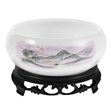 FUNOMOCYA Hydroponischer Blütenbehälter Blumentopf Pflanzgefäß Mit Orientalischem Dekor Gartenpflanzer Runde Pflanzschale Dekorativer Blumenpot Hydrokulturbehälter Übertopf-übertopf White