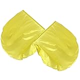 2 Stück Anbetungsfahnen, 55 halbkreisförmige Lobpreis-Tanzfahnen mit integriertem Stab, seidenähnliche Anbetungs-Tanzbänder für Aufführungsübungen (golden). Anbetung, Lob, für D