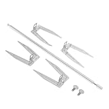 MOTHNUR Edelstahl Hähnchengrill Drehbarer Bratengabel und Stange Hitzebeständig für Backofen und Elektrogrill Praktische Serviergabeln für Fleisch Fisch und BBQ