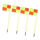 4 Stück Fußball-Eckfahnen, 4,9 Fuß, Fußballfeld-Eckfahnen, Fußballausrüstung, Verankerte Eckfahnenstangen, Eckfahnen-Set mit Aufbewahrungstasche für Training, Sport und Outdoor-Aktivitäten