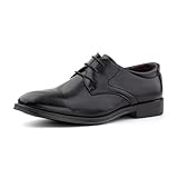 Hitmars Anzugschuhe Herren Schnürhalbschuhe Business Schuhe Klassischer Derby Oxford Lederschuhe Hochzeit Schuhe A Schwarz EU43