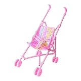 Puppenwagen Leichter Puppenbuggy für Kinder mit gepolsterten Griffen & verstellbarem Gurt, Spielzeug Kinderwagen ab 3 Jahre (18,5 x 30 x 42 cm)