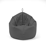 Nadimaideal Sitzsack 2 in1 Funktionen für Kinder & Erwachsene | Indoor & Outdoor | Gaming Sitzsack - Sitzkissen -Komfortabler Beanbag | Füllung EPS Perlen (Anthrazit, L -Durchmesser: 125 cm)