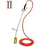 Gasbrenner 58 KW + Ständer + 5 Meter Schlauch + Adapter Dachbrenner Unkrautvernichtung, Anzünder, Bitumenbahnen Brenner Abflammgerät Abflammgerät für Unkraut SN0283