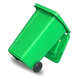 UCKYSU Großer Mülleimer Rädern Außenbereich Deckel Rädern Großes Fassungsvermögen Langlebig Terrasse Hinterhof Deck Straßenrand(Green,100L)