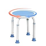 NAIZY Duschhocker 36-51cm Höhenverstellbar Duschstuhl Badhocker 360°Drehbarer Duschhilfe Anti-Rutsch Duschsitz aus Alu und Kunststoff, für Alter, Schwangere(Typ A)