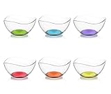 vienberg 6 Stück Glasschalen Bunt farbig 215ml | Müslischalen, Glas Schale, Salatschüssel, Dessertschalen Glasschüssel Organic Color, Bleifrei, Made in EU