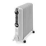 De'Longhi Ölradiator TRRS1225 Radia-S Serie - elektrischer energiesparender Heizkörper mit 12 Rippen für Räume bis 75m³, 3 Heizstufen, Sicherheitsthermostat, Frostschutzfunktion, Raumthermostat, grau