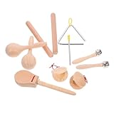 TOYANDONA 1 Satz Perkussionsspielzeug aus Holz kinderinstrumente musikinstrumente Holzrassel Set musikalische Trommel für Schlaginstrument Holz -Percussion -Instrument Metall