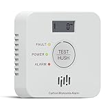 Kohlenmonoxid Melder, 10-Jahres-Batterie CO melder mit LCD-Display und Silent-Test-Taste, EN50291 konform, Kohlenmonoxid-Warner (TCS0202A)