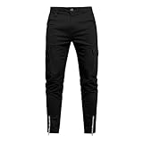 Cargohose Herren Lange Outdoor Baumwolle Cargohosen Leichte Herrenhose Arbeitshose mit Vielen Taschen Zip Off Trainingshose Stretch Runninghose Leggings Sweathose Bequeme Freizeithose