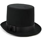 Schwarzer Herren Zylinder mit Satinband in Einheitsgröße 57-61 Steampunk Gentleman